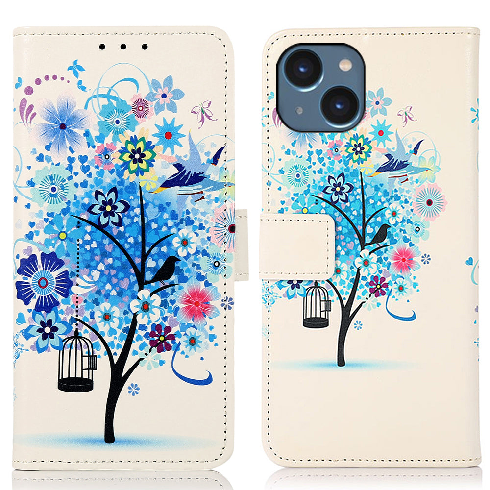 For iPhone 15 Plus PU Leather TPU Wallet Case Pattern Printing Phone Stand Cover For iPhone 15 Plus PU Leather TPU Wallet Case Pattern Printing Phone Stand Cover